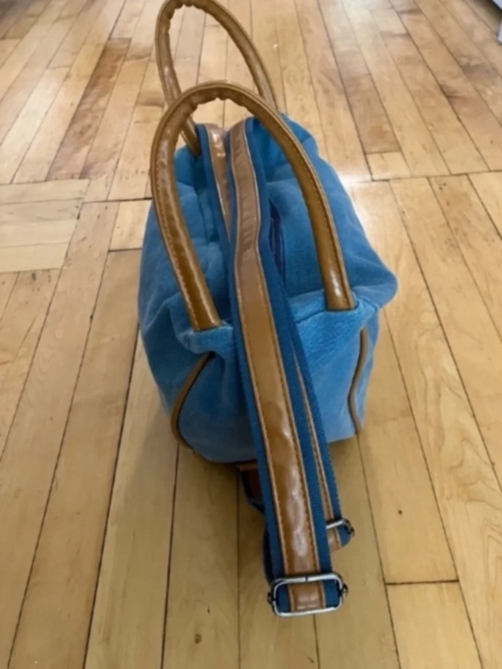 Oris Jet Setter Blue Canvas Tan Trim Small Soft Travel Backpack